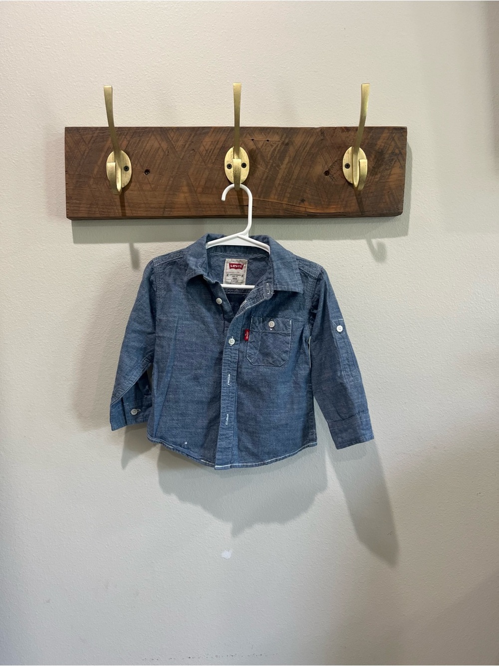Levi's Boys Blue Denim-Style Button Down Shirt